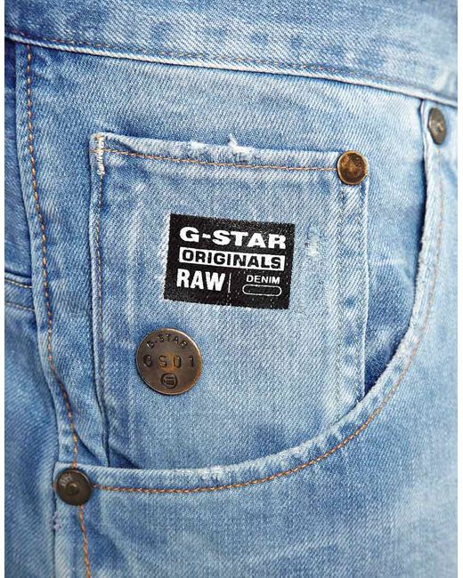 G Star RAW Jeans Arc 3d Loose Tapered Lt Aged Destroy in Blue for Men Lyst