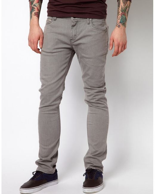 Vans Gray Jeans V76 Skinny Fit Grey Washed for men