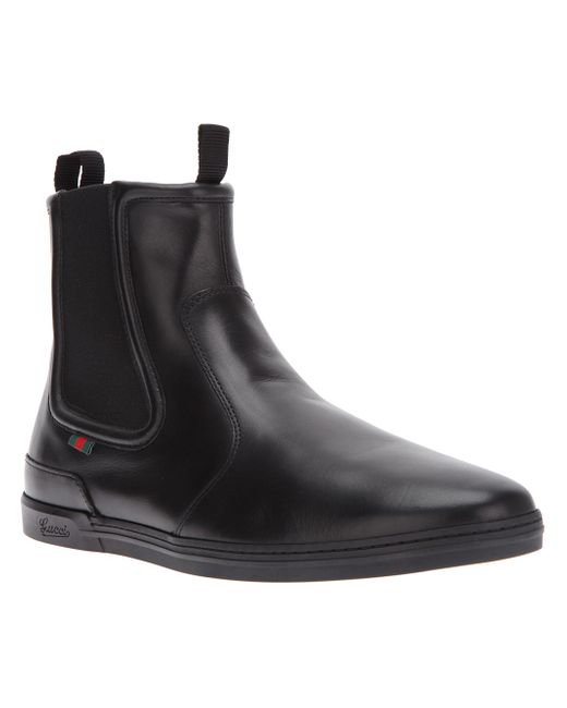 Gucci Sporty Chelsea Boot in Black for Men | Lyst