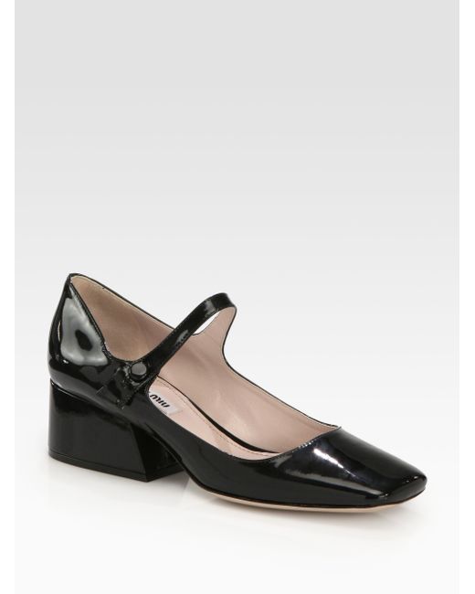 Miu Miu Patent Leather Mary Jane Pumps 