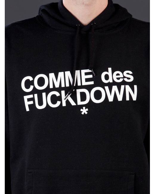 Men's Black Comme Des Fuckdown Hoodie