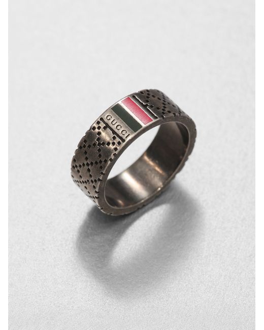 tsunami Tegen de wil Misschien Gucci Sterling Silver Ring in Metallic for Men | Lyst