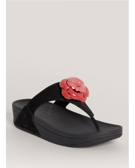 Fitflop Florent Rose-detail Flip-flops in Black | Lyst