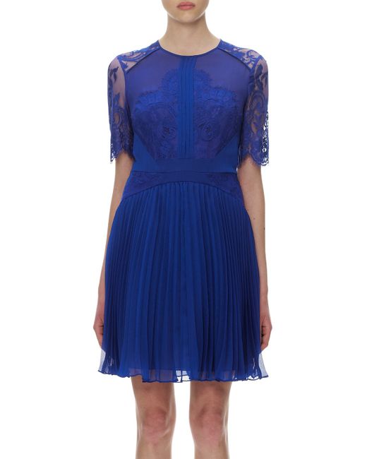 Whistles Wren Lace Dress in Blue | Lyst UK