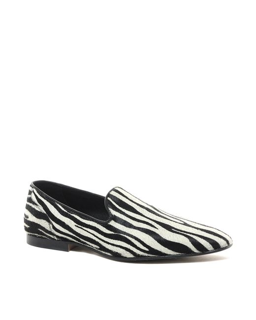 ASOS Black Loafers with Zebra Print for men