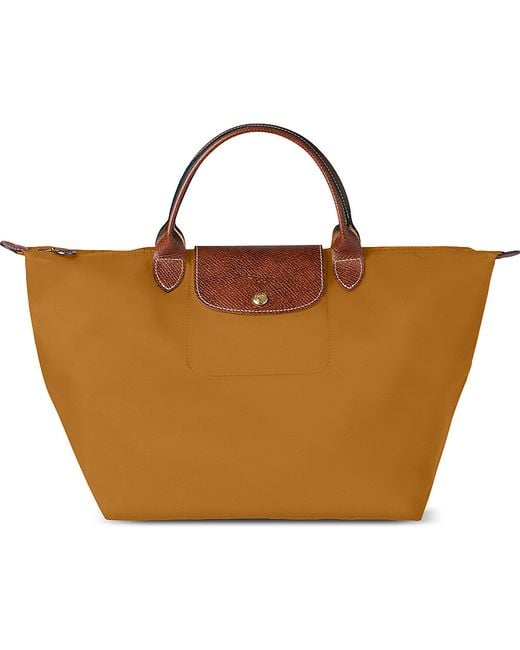 Longchamp Brown Le Pliage Medium Handbag in Camel