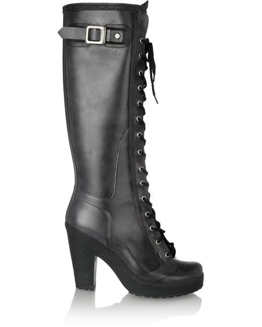 HUNTER Lapins Wellington Boots in Black Lyst