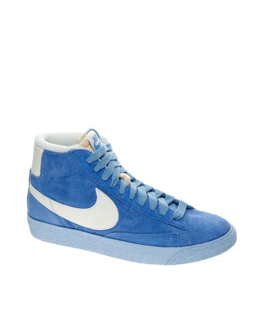 Nike Blazer Mid Blue Suede High Top Trainers for men
