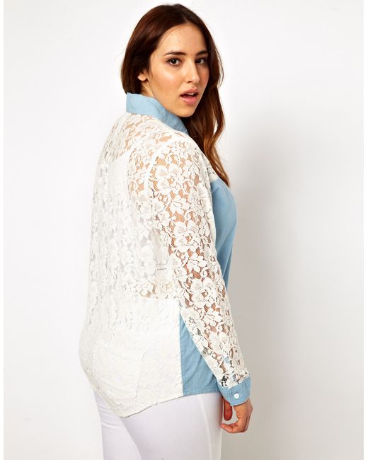 ASOS Denim Shirt with Lace Back and 