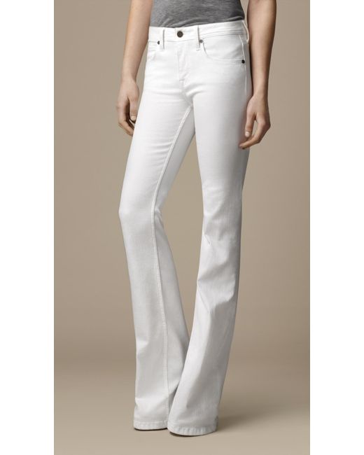 Burberry Hempton Optic White Bootcut Jeans