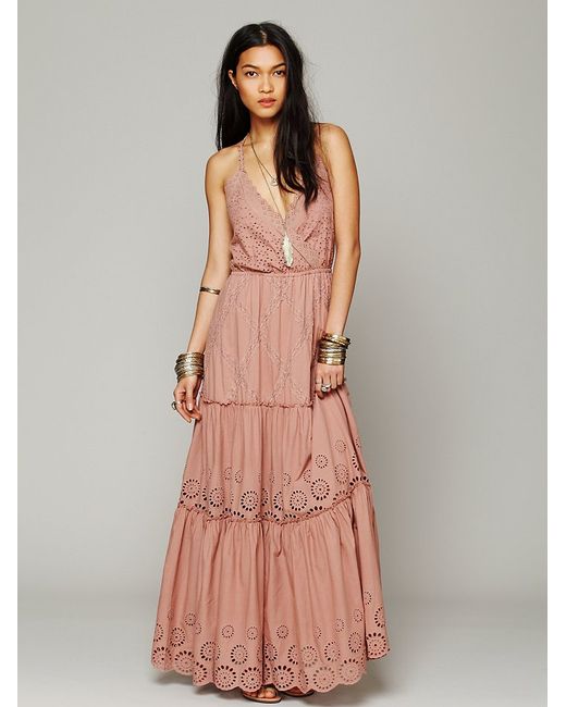 Free people pink maxi dress cheap