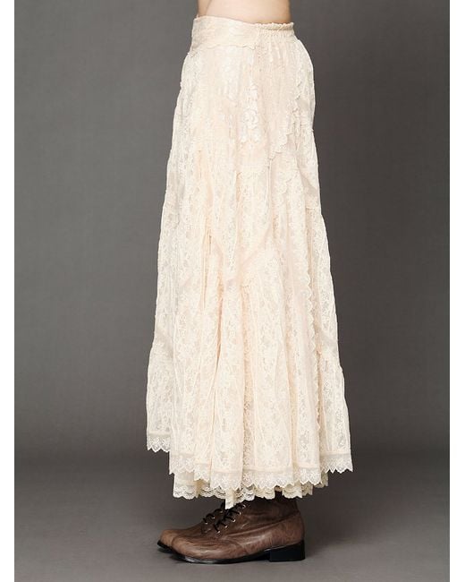 Free People Natural Fp X Annie Oakley Lace Skirt