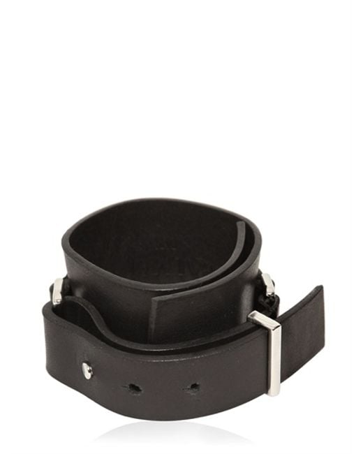 Balmain Black Leather Wrap Bracelet for men