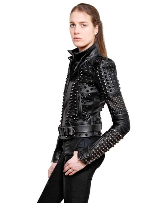 Diesel studded leather on sale jacket