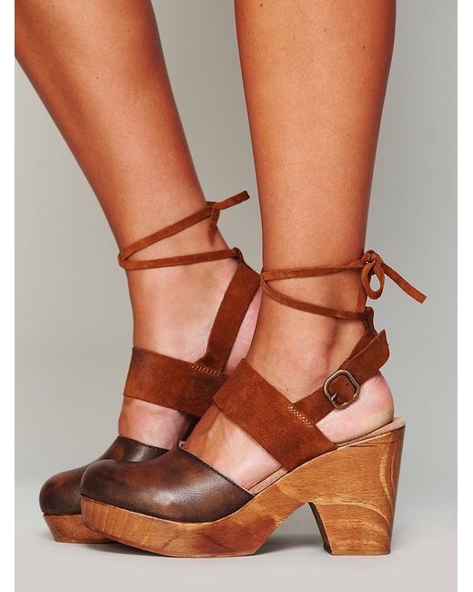 Free People Brown Belmont Leather Clog
