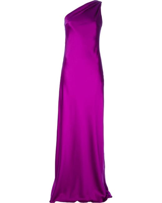 Ralph Lauren Purple One Shoulder Gown