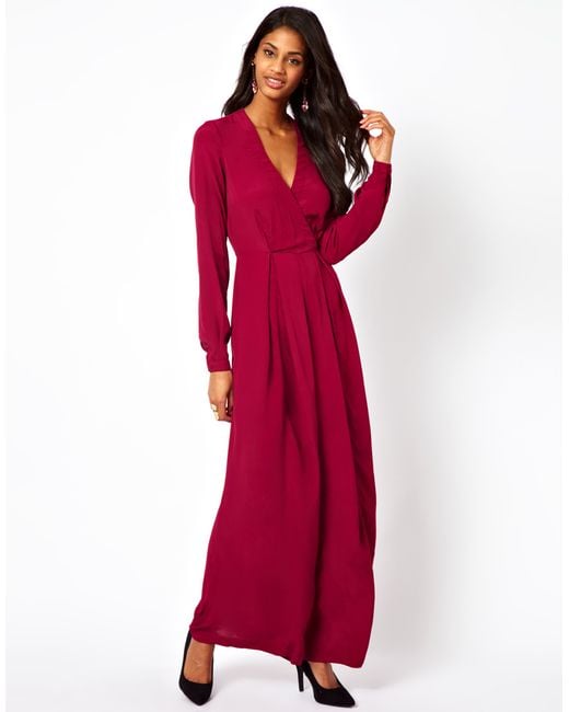 ASOS Red 70s Jumpsuit with Wide Leg