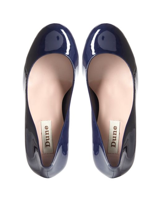Dune Patent Leather Stiletto Heel Court Shoes in Blue | Lyst UK