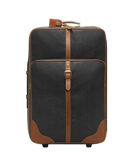 Mulberry Black Scotchgrain 2wheel Large Leather Trim Suitcase