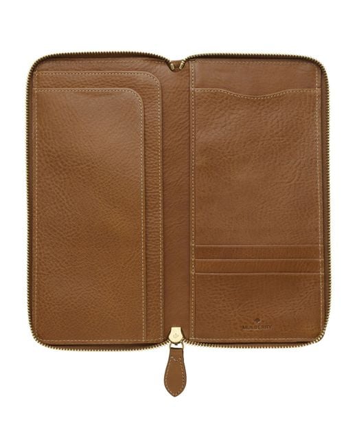 Mulberry Zip Around Travel Wallet in Oak Natural Leather (Brown) Lyst