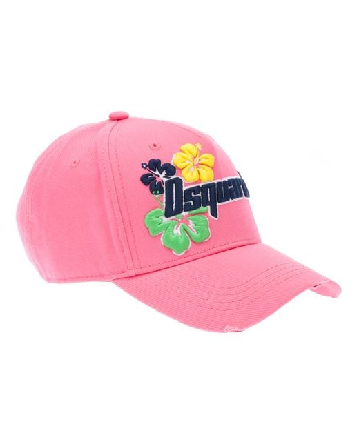 DSquared² Pink Honolulu Baseball Cap for men