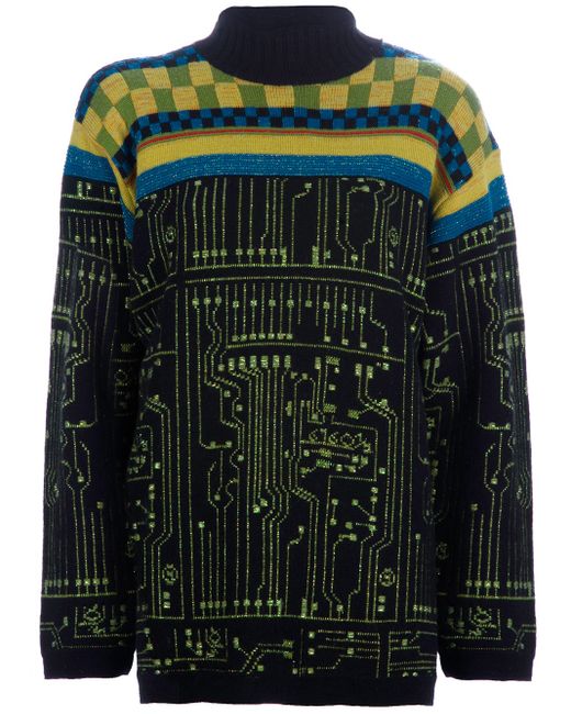 Jean Paul Gaultier Black Circuit Board Sweater