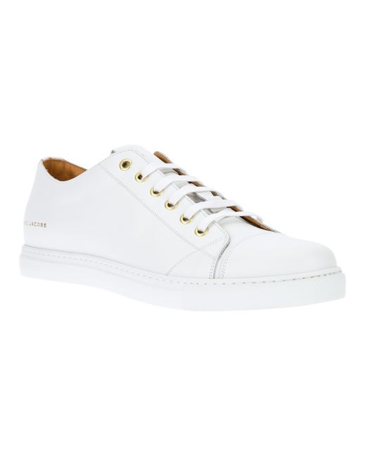 Marc Jacobs Leather Lace-Up Sneaker in White for Men | Lyst