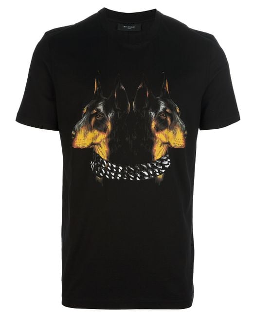 Givenchy Black Doberman Print Tshirt for men