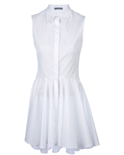 Alexander McQueen White Sleeveless Shirt Dress