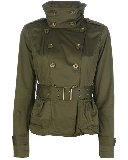 Burberry Brit Short Trench Coat in Green | Lyst