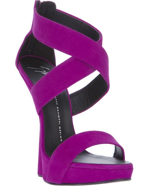 Giuseppe Zanotti Concave Wedge Sandal in Purple | Lyst UK