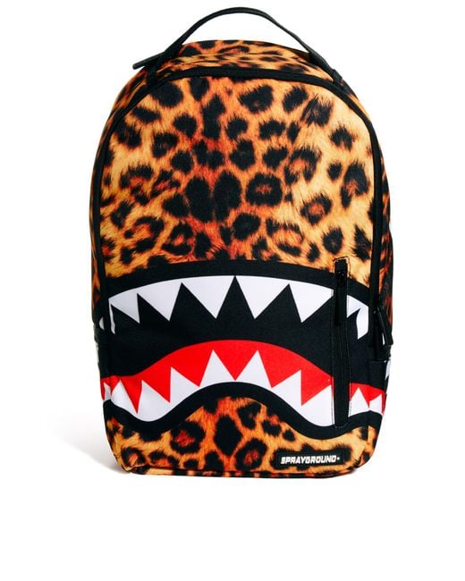 Sprayground Brown Leopard Shark Backpack for men