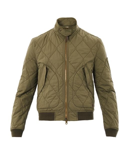 Burberry Brit Quilted Bomber Jacket in Green for Men | Lyst