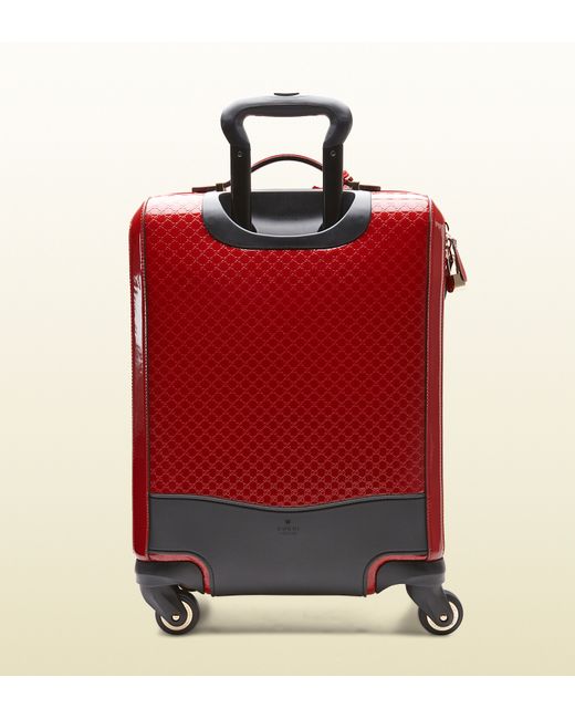 Gucci Red Microssima Patent Leather Carry-on Suitcase for men