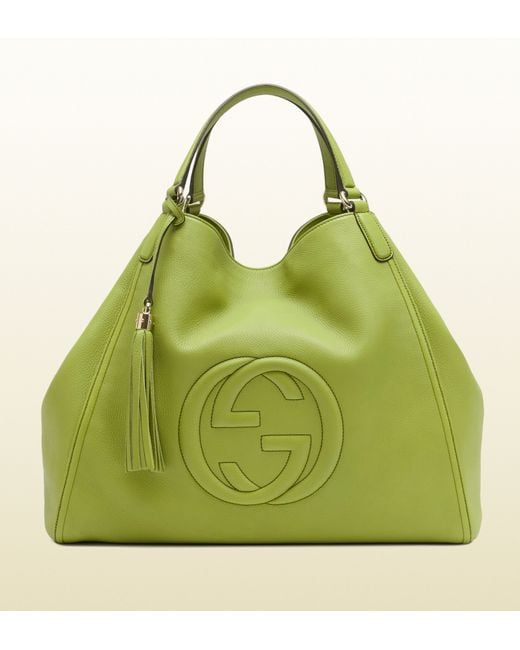 Gucci Soho Apple Green Leather Shoulder Bag