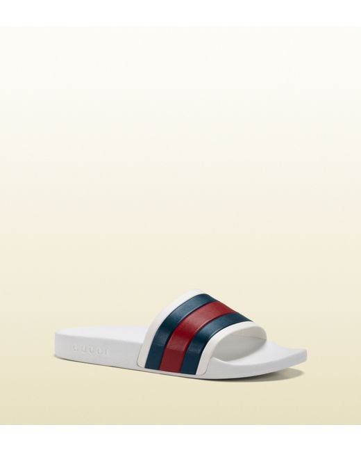 Gucci White Rubber Slide Sandal for men