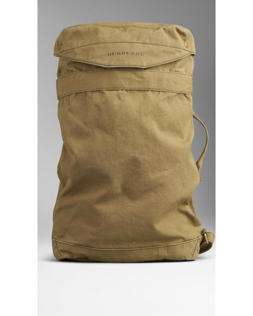 Burberry Natural Cotton Canvas Military Backpack for men