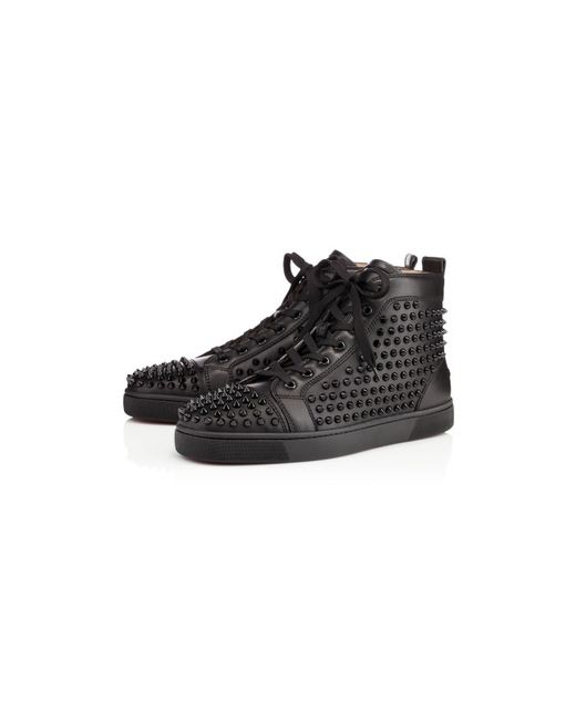 Christian louboutin Louis Spike-embellished Leather Trainers in ...