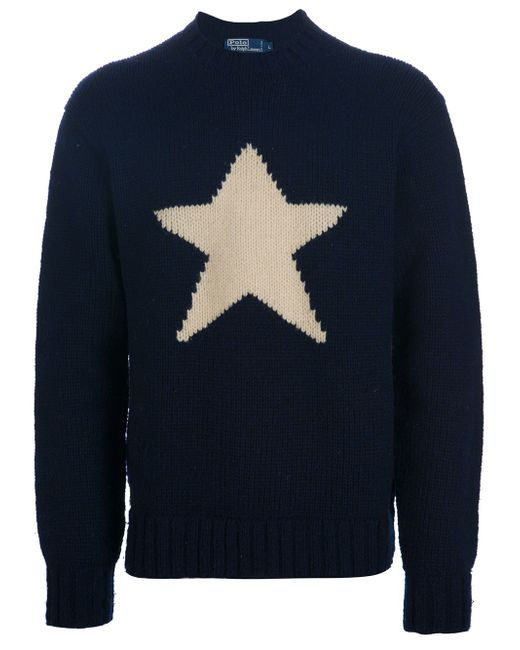 Polo Ralph Lauren Blue Contrast Star Patch Sweater for men