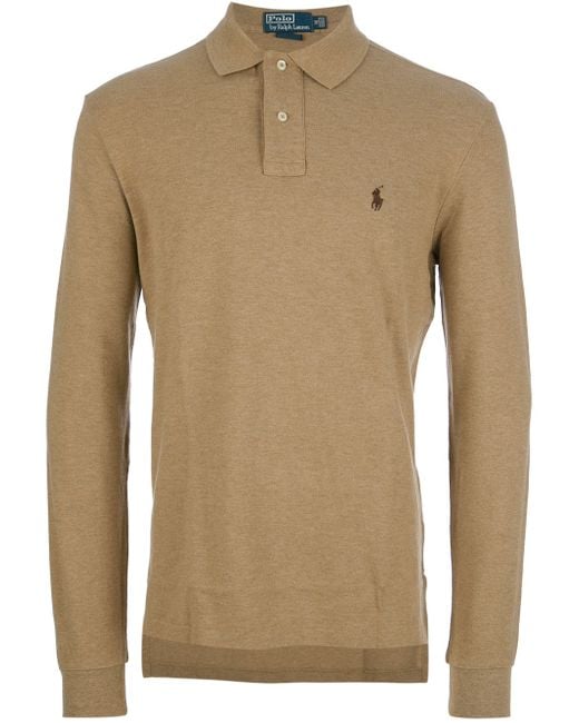 Polo Ralph Lauren Brown Long Sleeve Polo Shirt for men
