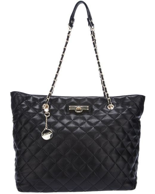 DKNY Black Quilted Leather Tote