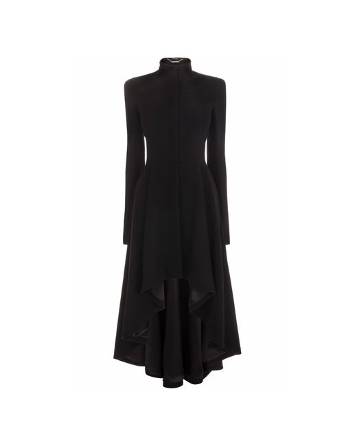 Alexander McQueen Black Wave Ruffle Dress Coat