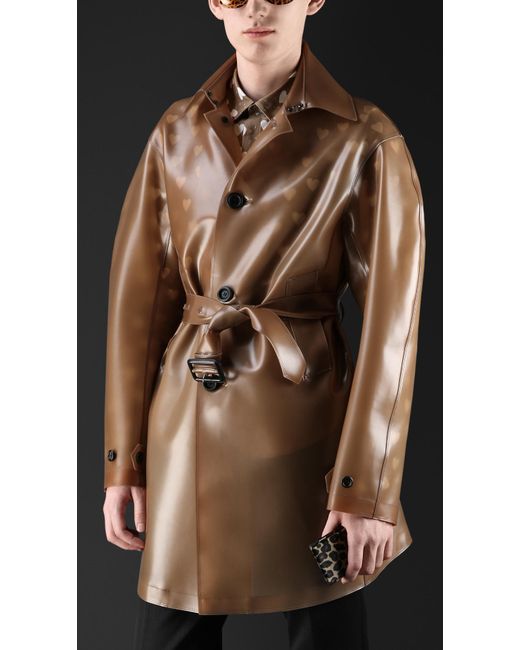 Burberry Translucent Rubber Trench Coat in Camel (Brown) for Men | Lyst