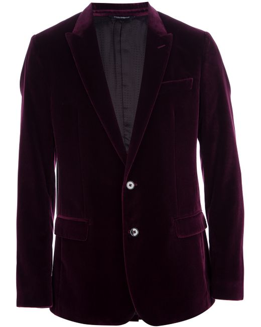 Dolce & Gabbana Purple Velvet Blazer for men