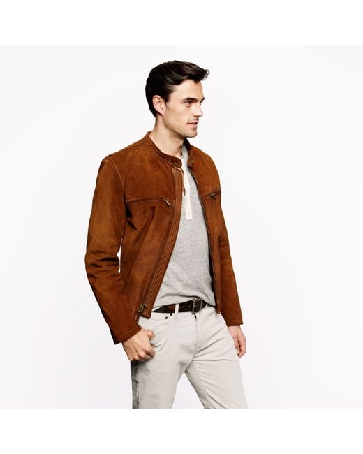 J.Crew Suede Racer Jacket in Brown for 