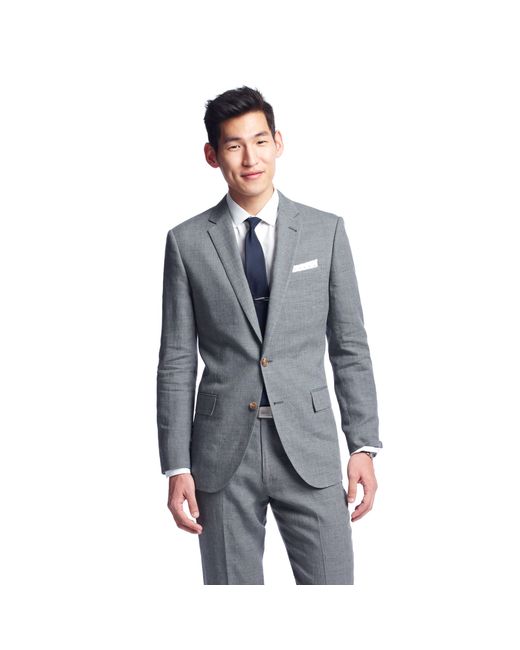 J.Crew Ludlow Suit Jacket with Double Vent in Italian Linenwool in Gray