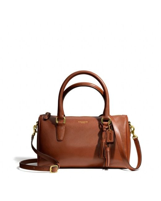 COACH Brown Legacy Mini Satchel in Leather