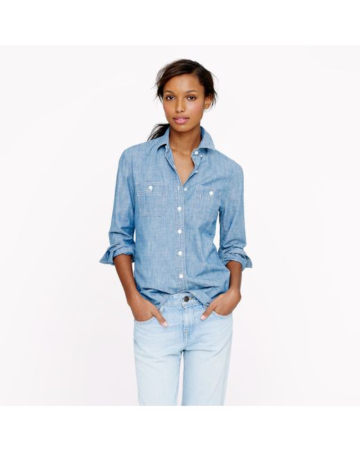 j crew denim shirt womens