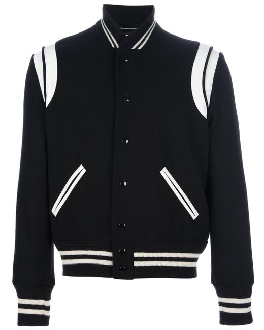 Saint Laurent Varsity Jacket in Black for Men | Lyst