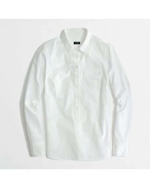 J.Crew White Factory Oxford Popover Shirt for men